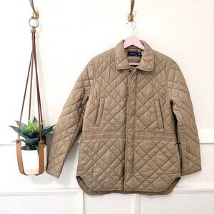 Polo Ralph Lauren Tan Quilted Collared Lightweight Jacket Size M